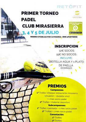 poster del torneo PRIMER TORNEO PADEL CLUB MIRASIERRA