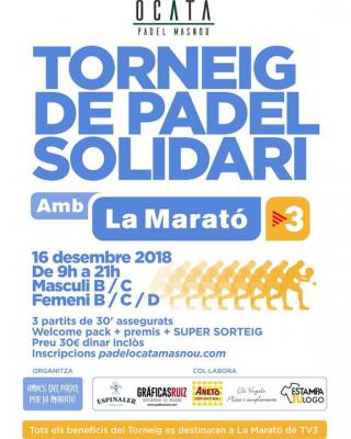 poster del torneo TORNEIG SOLIDARI AMB LA MARATÓ