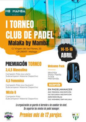 poster del torneo I TORNEO MALAKA PADEL