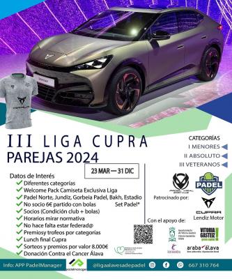 poster torneo LIGA PADEL ALAVESA CUPRA POR PAREJAS