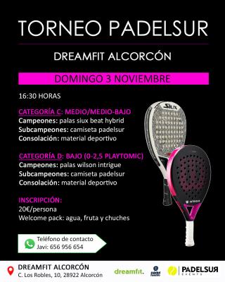 poster del torneo TORNEO PADELSUR CATEGORIAS C: MEDIO/MEDIO-BAJO Y D: BAJO