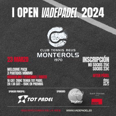 poster torneo I OPEN CIRCUITO VADEPADEL 2024