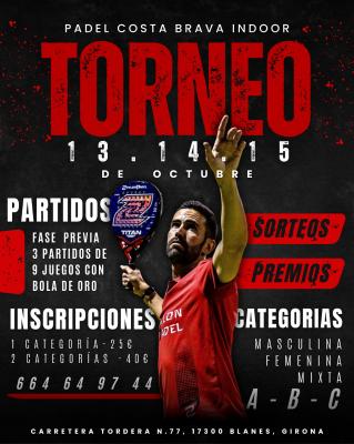 poster torneo TORNEO PADEL COSTA BRAVA INDOOR