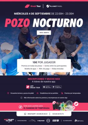 poster del torneo POZO NOCTURNO PLANET PADEL INDOOR