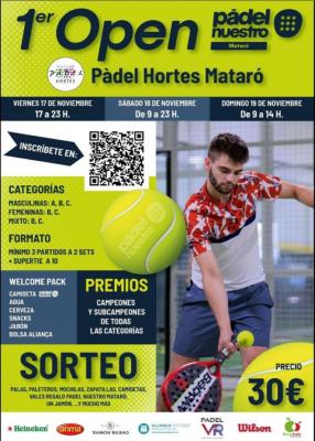 poster torneo 1ER OPEN PADEL NUESTRO MATARO