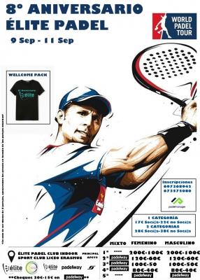 poster del torneo TORNEO 8º NIVERSARIO ÉLITE PADEL INDOOR