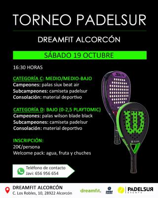 poster del torneo TORNEO PADELSUR CATEGORIAS C: MEDIO/MEDIO-BAJO Y D: BAJO