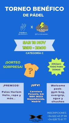 poster torneo TORNEO BENÉFICO VDEBIENN X THUNDERPADEL