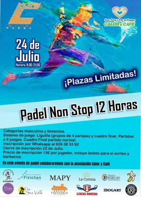 poster torneo 1ER PADEL NON STOP 12H