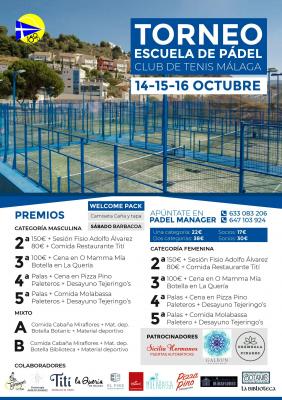 poster torneo TORNEO OTOÑO ESCUELA DE PADEL