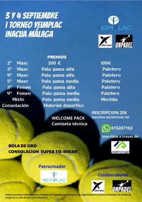 poster del torneo TORNEO DE PADEL YEIMPLAC