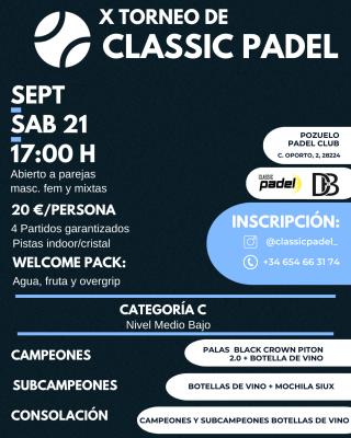 poster torneo CLASSIC PADEL X