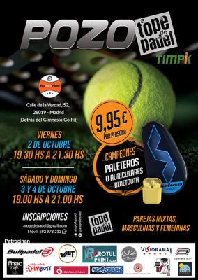 poster del torneo POZO A TOPE DE PADEL