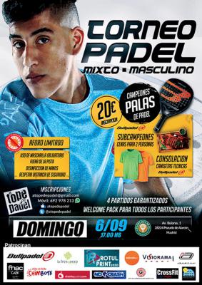 poster del torneo TORNEO DE PADEL MIXTO - MASCULINO