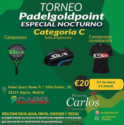 poster del torneo TORNEO PADELGOLDPOINT ESPECIAL NOCTURNO