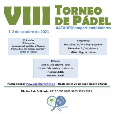 poster del torneo VIII TORNEO BENÉFICO DE ATADES