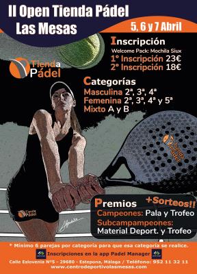 poster torneo II OPEN TIENDA PADEL LAS MESAS