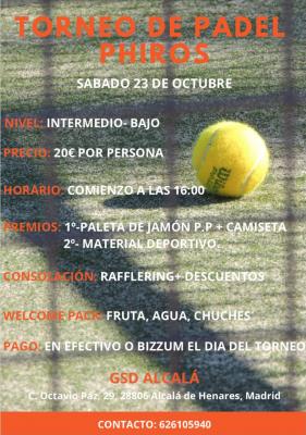 poster torneo I TORNEO PADEL PHIROS