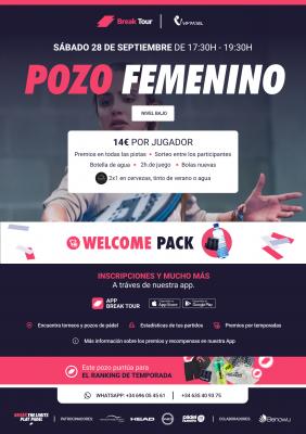 poster del torneo POZO FEMENINO NIVEL BAJO VIMPADEL