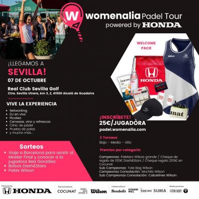 poster torneo WOMENALIA PADEL TOUR POWERED BY HONDA