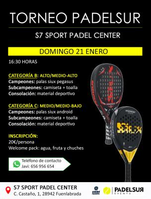 poster del torneo TORNEO PADELSUR EVENTS CATEGORIAS B Y C