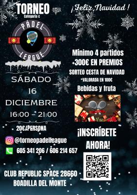 poster del torneo PÁDEL LEAGUE NAVIDEÑO