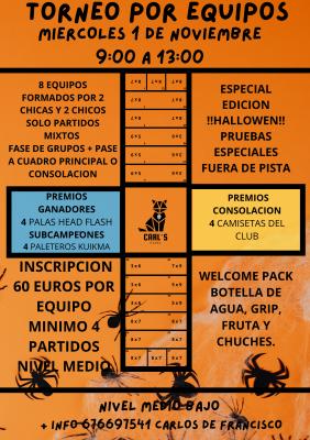 poster del torneo TORNEO POR EQUIPOS ESPECIAL HALLOWEN!!!! SOLO PARA VALIENTES!!