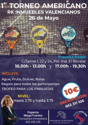 poster del torneo 1ER TORNEO AMERICANO RK INMUEBLES VALENCIANOS