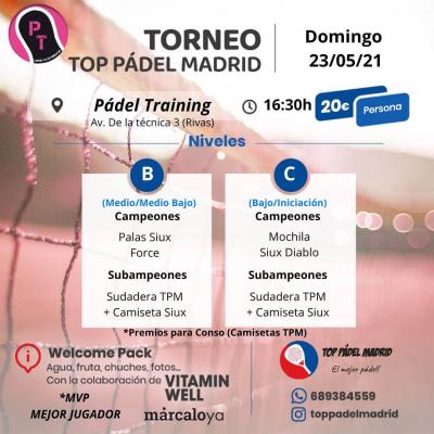 poster del torneo TORNEO TOP PADEL MADRID