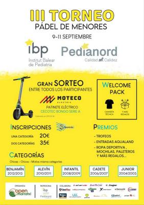 poster del torneo III TORNEO PADEL DE MENORES