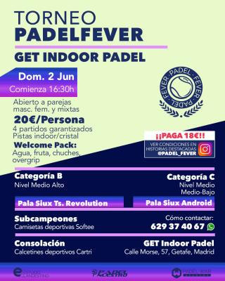 poster del torneo TORNEO PADEL FEVER - ABIERTO A PAREJAS MASC, FEM Y MIXTAS