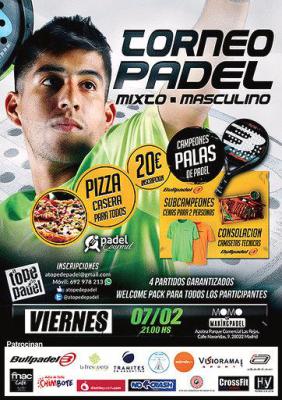 poster del torneo TORNEO DE PADEL MIXTO - MASCULINO