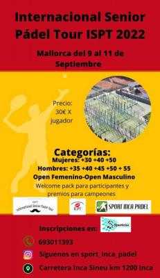 poster torneo INTERNATIONAL SENIOR PADEL TOUR 2022