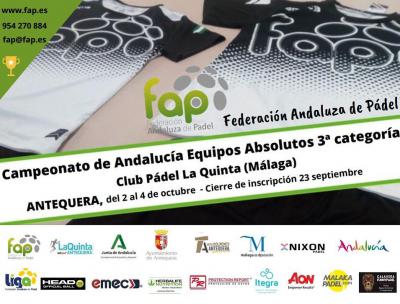 poster torneo CAMPEONATO DE ANDALUCÍA EQUIPOS ABSOLUTOS 3ª CAT