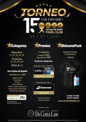 poster del torneo XV ANIVERSARIO CERRADO DEL AGUILA