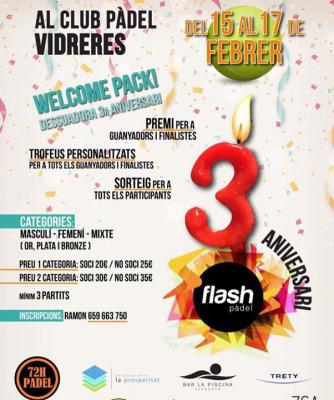 poster del torneo 3º ANIVERSARI FLASH PADEL