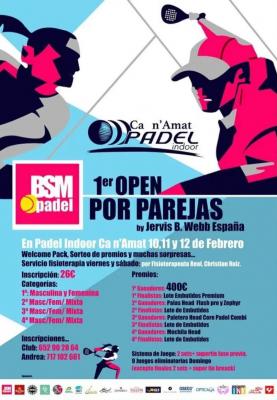 poster del torneo 1R OPEN BSM PADEL BY JERVIS B. WEBB ESPAÑA