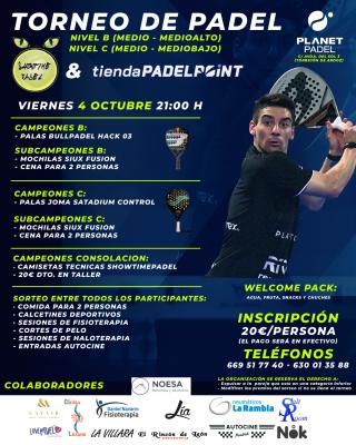 poster del torneo SHOWTIMEPADEL