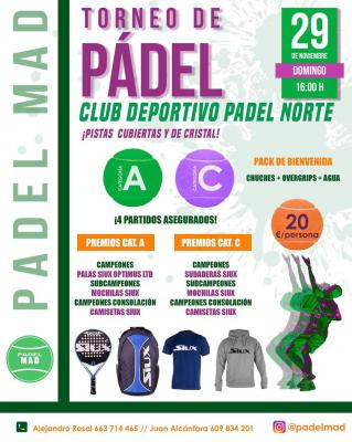 poster del torneo TORNEO DE PADEL