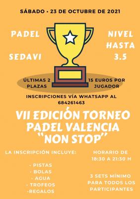 poster torneo VII TORNEO PADEL NON STOP VLC