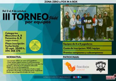 poster del torneo III TORNEO DE PADEL POR EQUIPOS