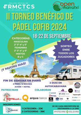 poster del torneo II TORNEO BENÉFICO DE PÁDEL COFIB 2024