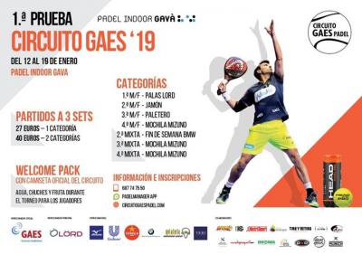 poster del torneo 1ª PRUEBA CIRCUITO GAES 2019