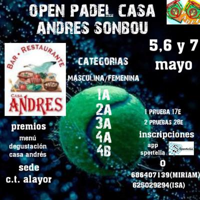 poster del torneo OPEN PADEL CASA ANDRES SONBOU