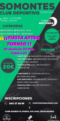 poster del torneo TORNEO PADELMANIA NOCTURNO LUNES 11 OCTUBRE CON FIESTA !