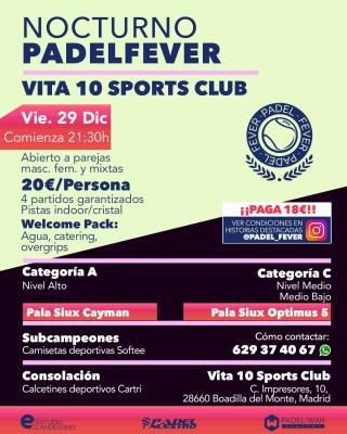 poster del torneo NOCTURNO PADEL FEVER - ABIERTO A PAREJAS MASC, FEM Y MIXTAS