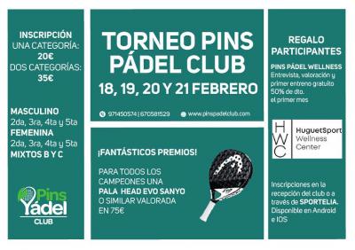 poster del torneo TORNEO PINS PADEL CLUB