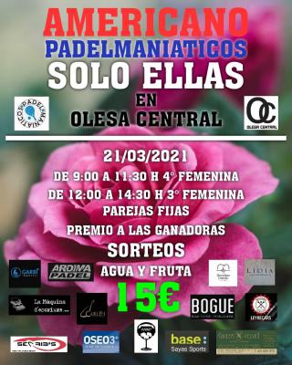 poster del torneo AMERICANO SOLO ELLAS