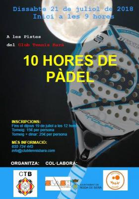 poster del torneo 10 HORES DE PÀDEL