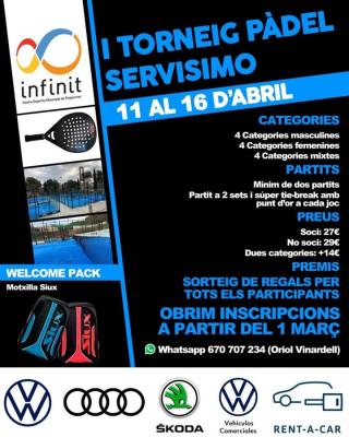 poster torneo I TORNEIG DE PÀDEL SERVISIMO